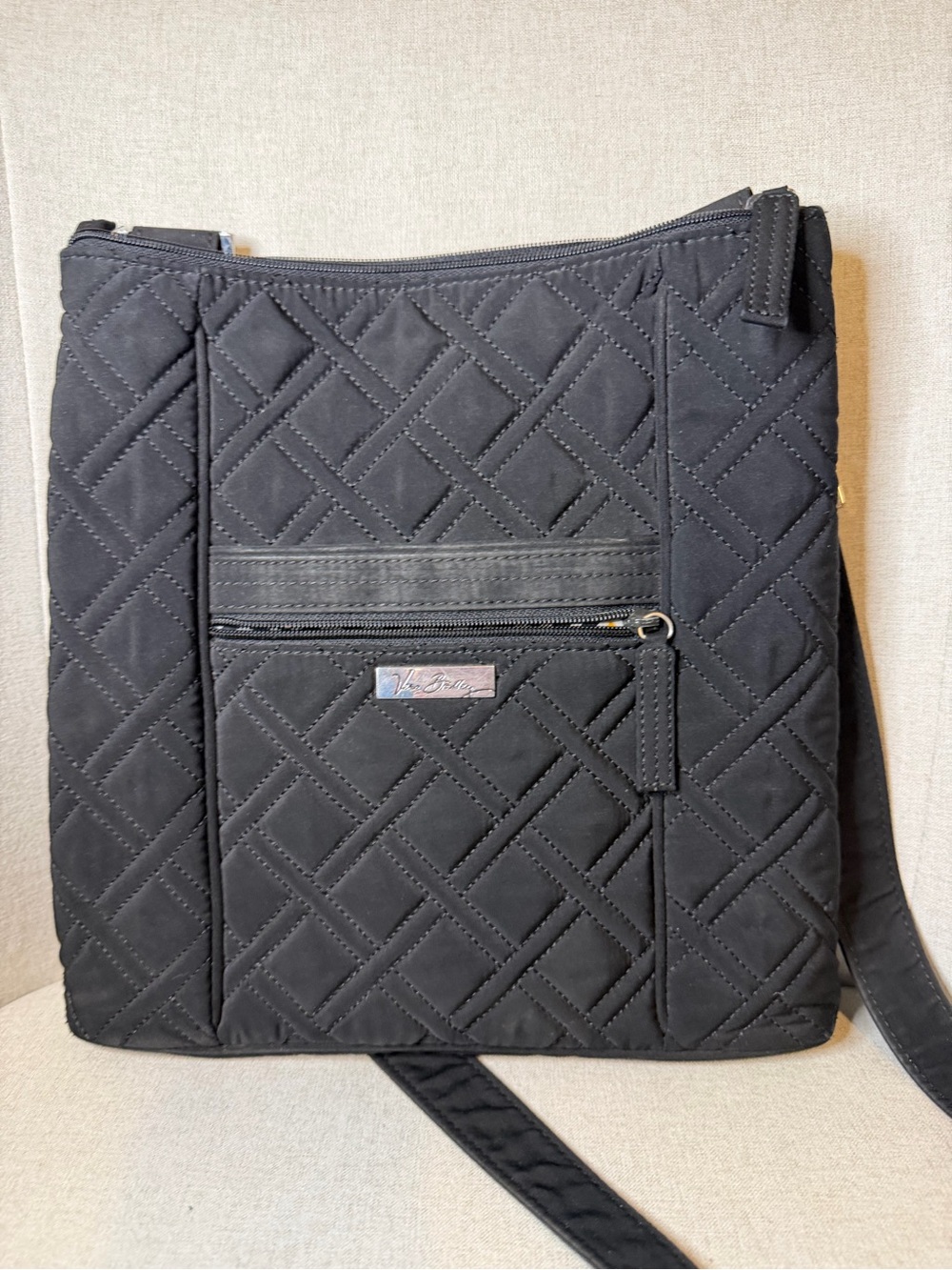 Vera Bradley Black Quilted Messenger Crossbody